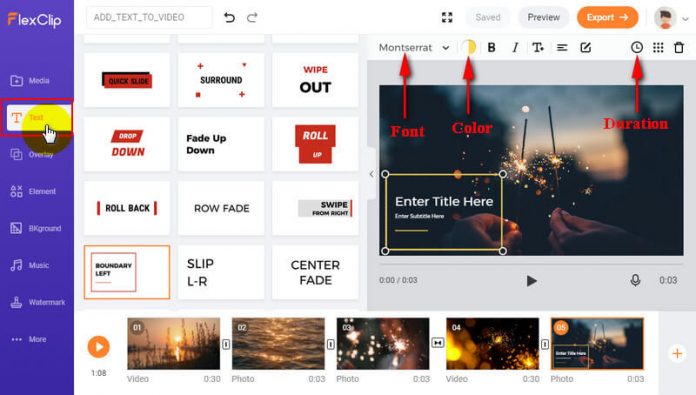 flexclip-add-text How to add text to imovie